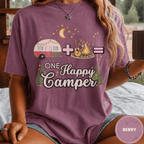 Comfor Colors® Campfire Plus Songs Equals One Happy Camper Tee - Deadpan Outdoors Co.
