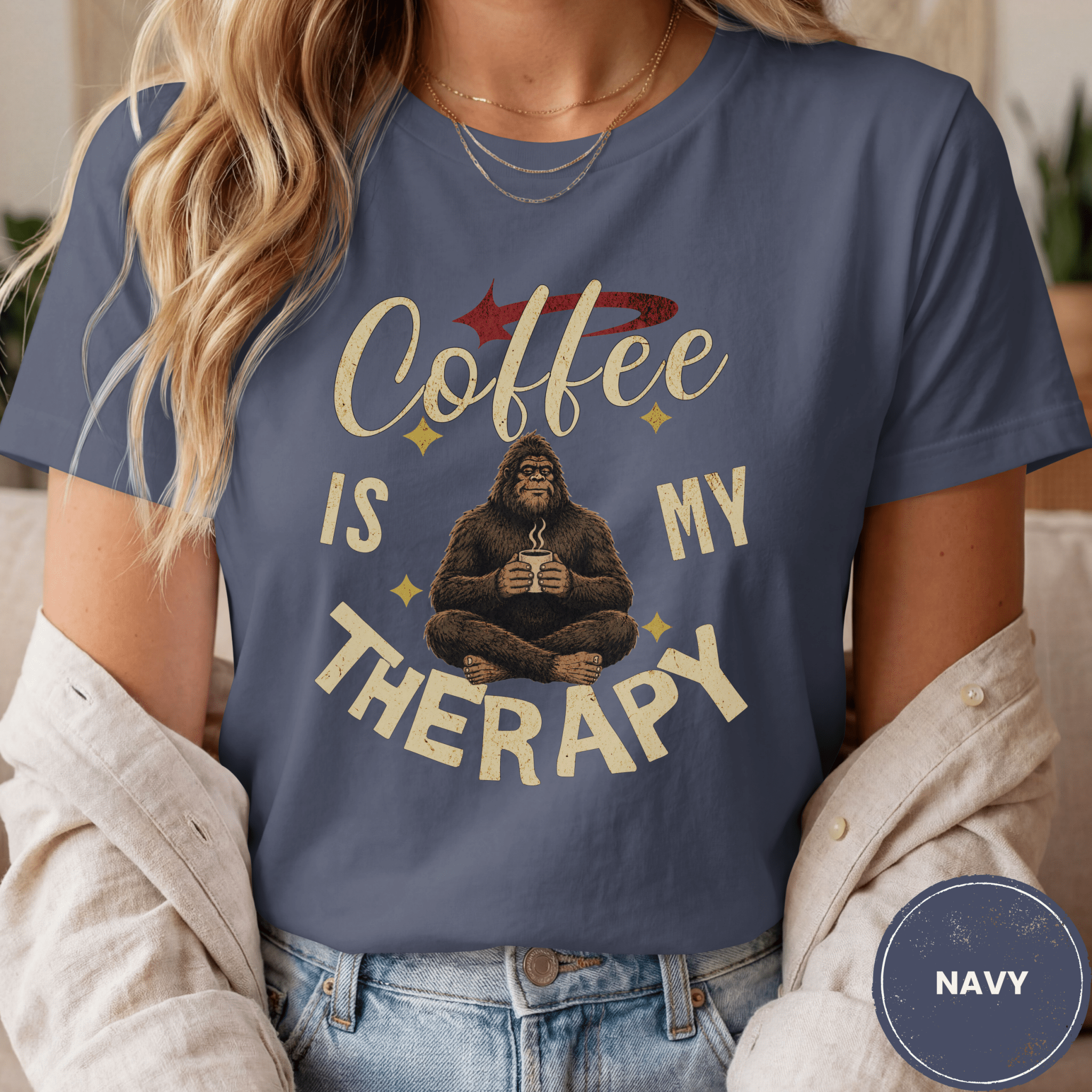 Comfort Colors® Coffee is My Therapy Tee - Deadpan Outdoors Co.