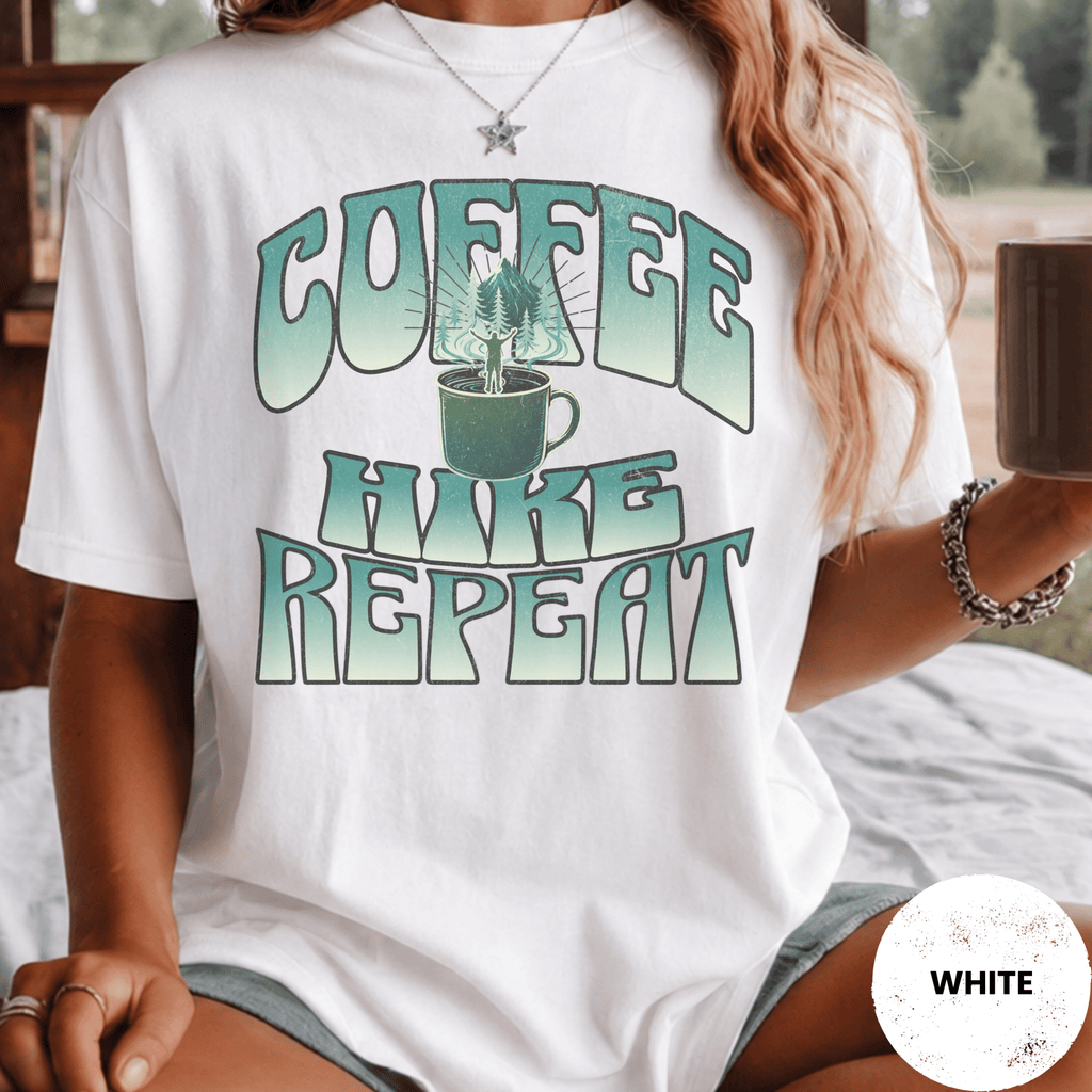 Comfort Colors® Coffee, Hike, Repeat Tee - Deadpan Outdoors Co.