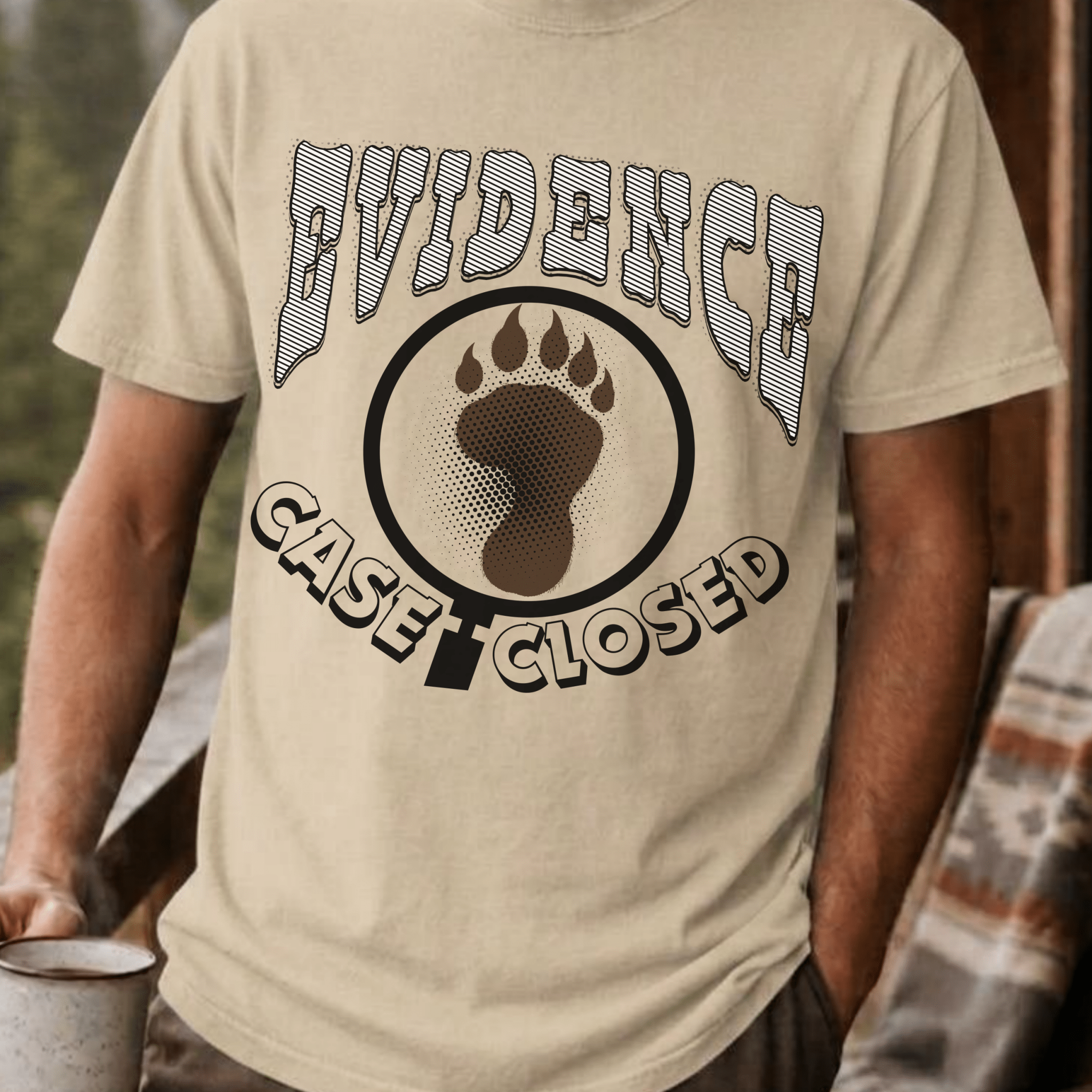 Evidence Case Closed Bigfoot Shirt, Sasquatch Footprint Tee, Funny Cryptid Believer Gift, Bigfoot Proof T-shirt - Deadpan Outdoors Co.