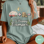 Comfort Colors® Trailer Plus Hiking Equals One Happy Camper Tee - Deadpan Outdoors Co.
