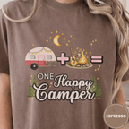 Comfor Colors® Campfire Plus Songs Equals One Happy Camper Tee - Deadpan Outdoors Co.
