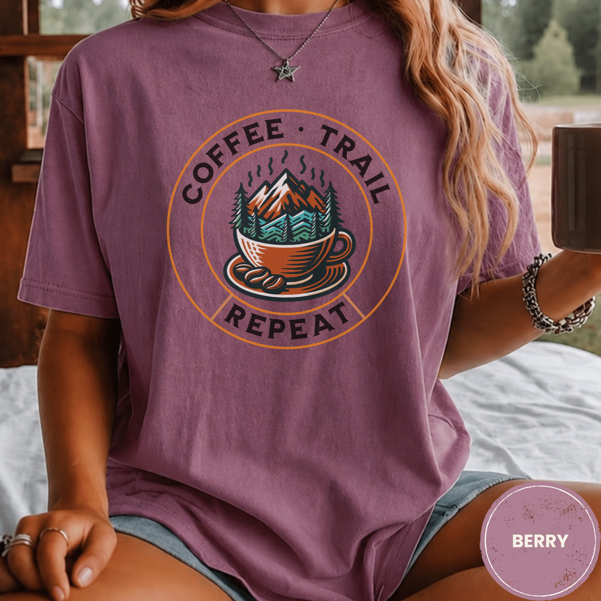 Comfort Colors® Coffee Trail Repeat Tee - Deadpan Outdoors Co.