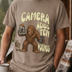 Funny Bigfoot Shirt, Camera Adds Ten Pounds Sasquatch Tee, Sarcastic Bigfoot Believer Gift, Cryptid Humor Shirt, Hiking Gift for Him