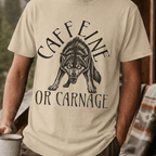 Funny Wolf Coffee Shirt, Caffeine or Carnage Tee, Sarcastic Coffee Lover Gift for Him, Wolf Lover Shirt, Not a Morning Person Gift - Deadpan Outdoors Co.