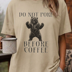 Funny Bear Coffee Shirt, Do Not Poke Before Coffee Tee, Grumpy Morning Gift for Him, Sarcastic Coffee Lover Gift, Camping Shirt