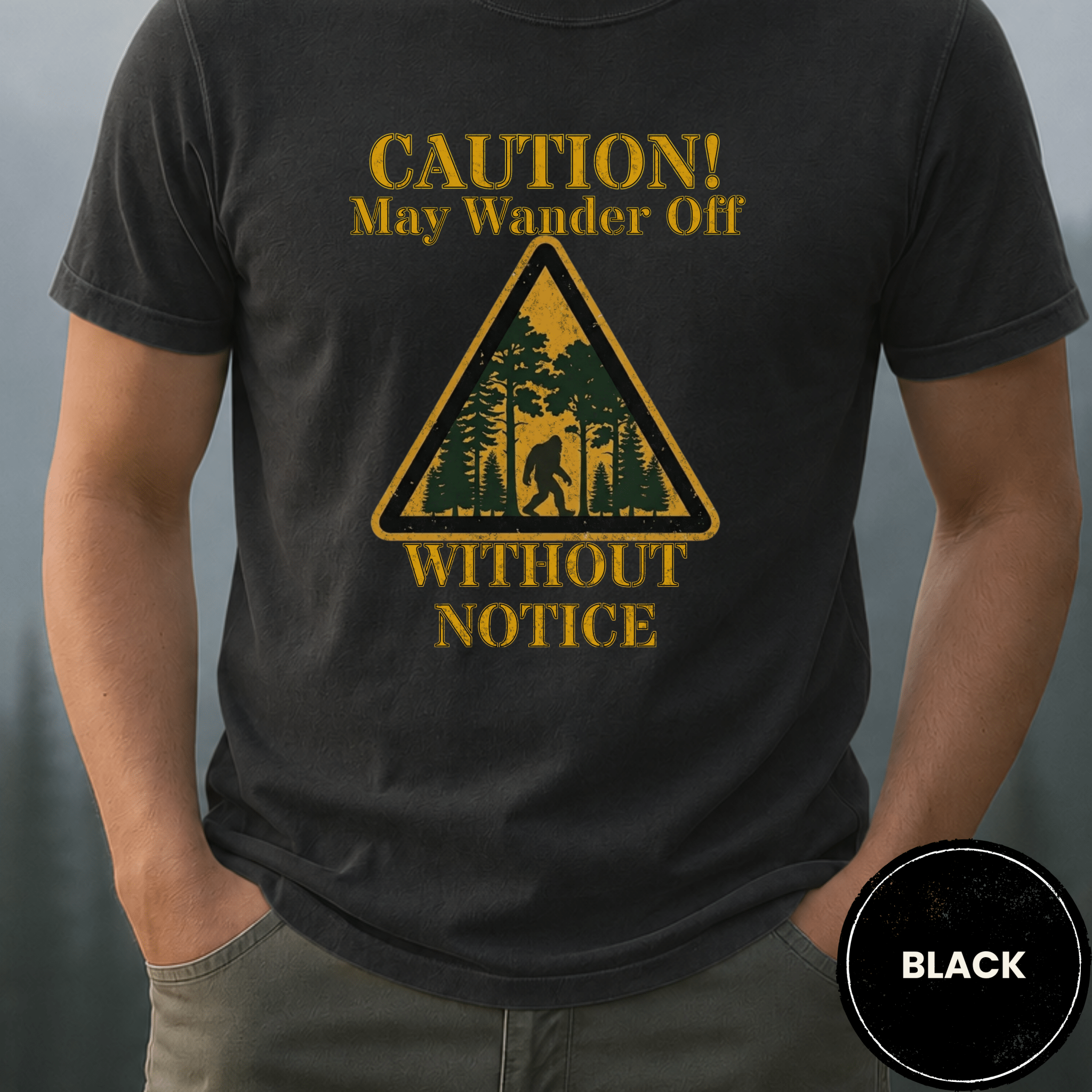 Comfort Colors® Caution May Wander Off Without Notice Tee - Deadpan Outdoors Co.