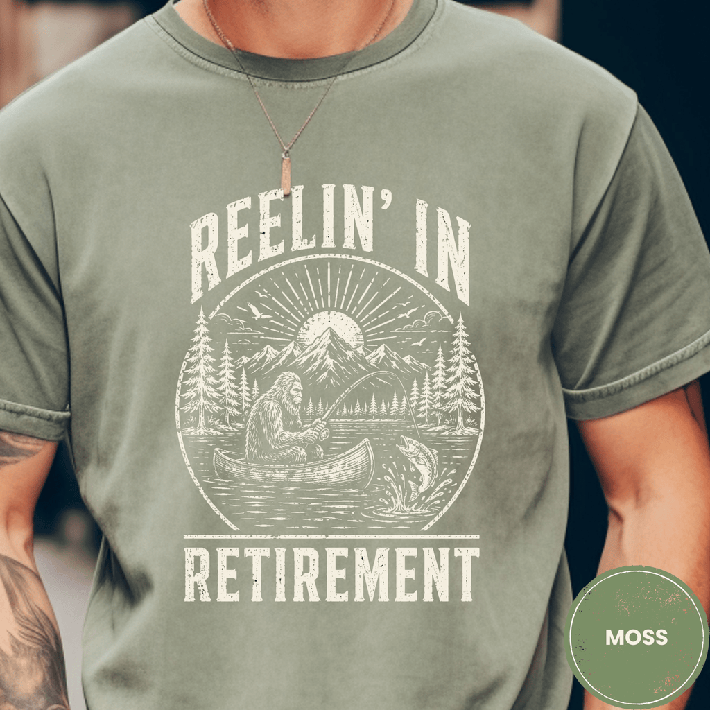 Comfort Colors® Reelin' In Retirement Shirt, Funny Fishing Retiree Tee, Retired Fisher Gift, Fishing Retirement T-Shirt - Deadpan Outdoors Co.