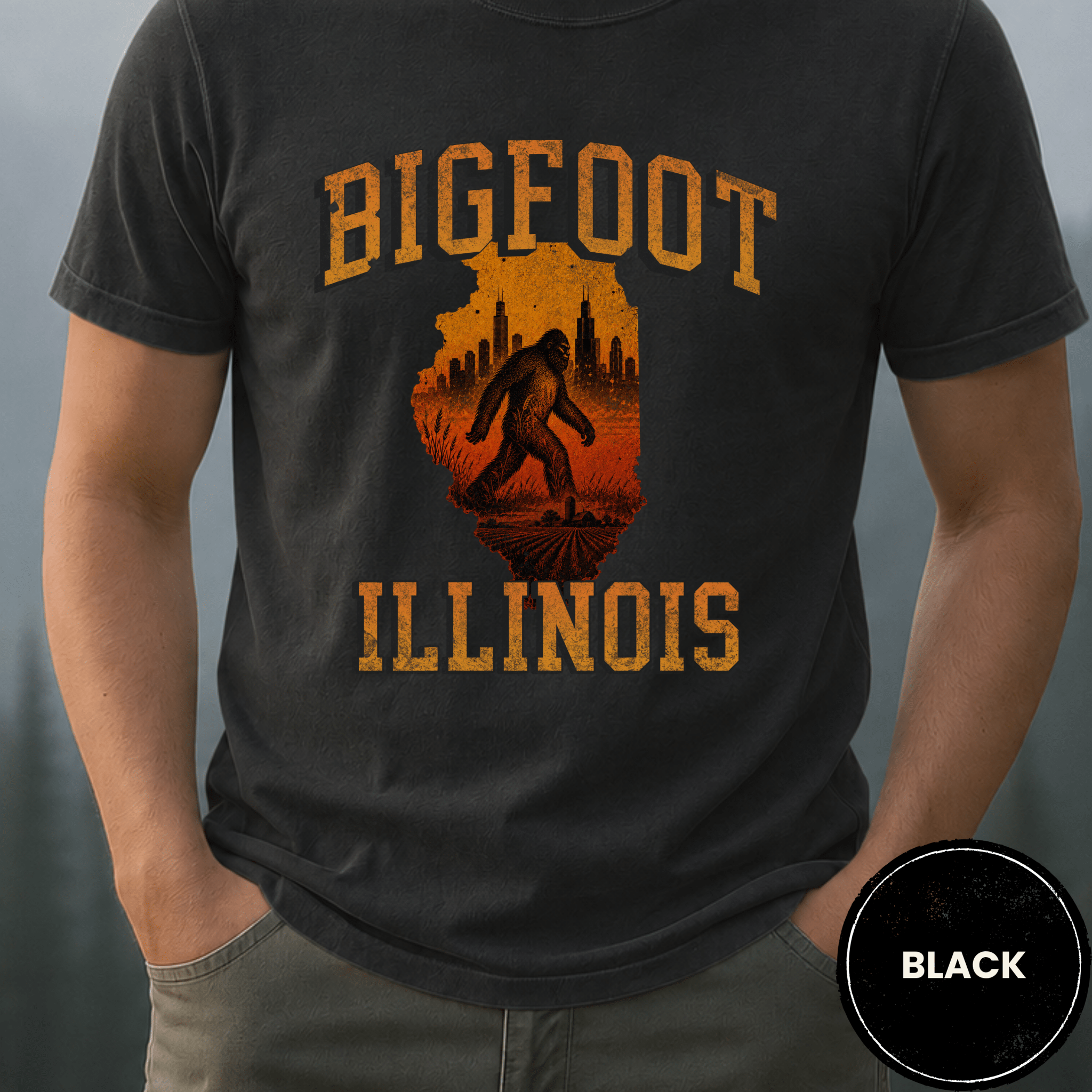 Comfort Colors® Bigfoot Illinois State Tee - Deadpan Outdoors Co.