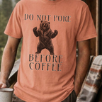 Funny Bear Coffee Shirt, Do Not Poke Before Coffee Tee, Grumpy Morning Gift for Him, Sarcastic Coffee Lover Gift, Camping Shirt