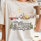 Comfor Colors® Campfire Plus Songs Equals One Happy Camper Tee - Deadpan Outdoors Co.