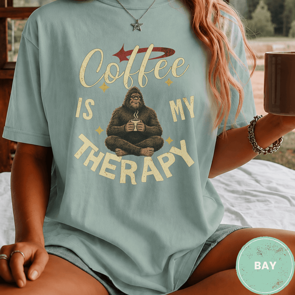 Comfort Colors® Coffee is My Therapy Tee - Deadpan Outdoors Co.