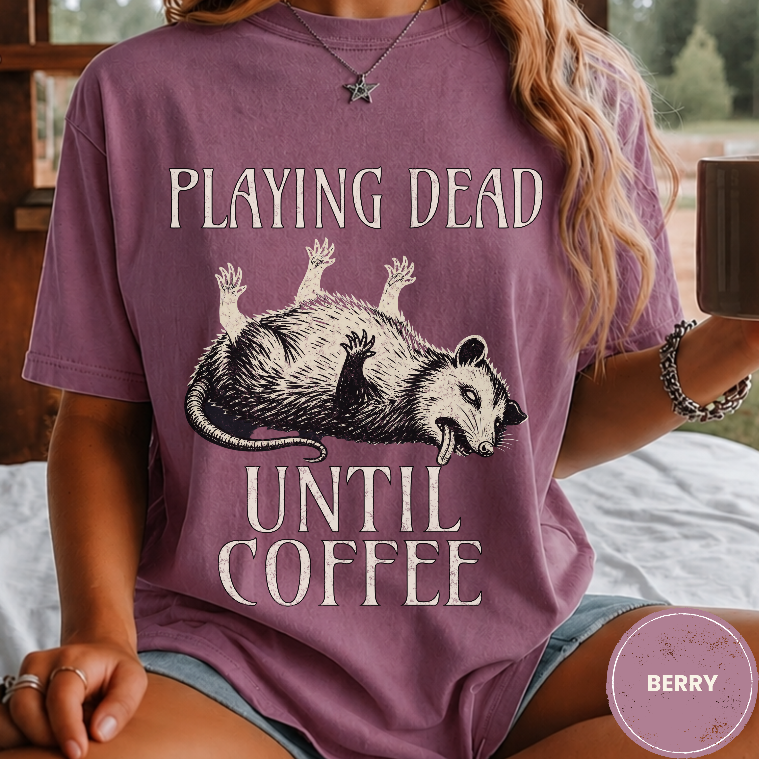 Funny Possum Coffee Shirt, Playing Dead Until Coffee Tee, Dead Inside Coffee Gift, Sarcastic Opossum Shirt, Coffee Lover Gift