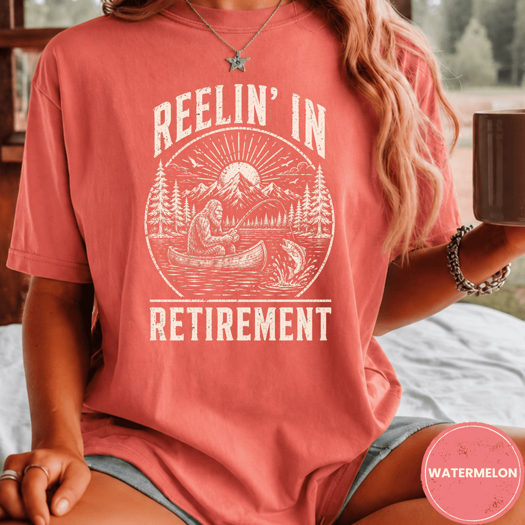 Comfort Colors® Reelin' In Retirement Shirt, Funny Fishing Retiree Tee, Retired Fisher Gift, Fishing Retirement T-Shirt - Deadpan Outdoors Co.