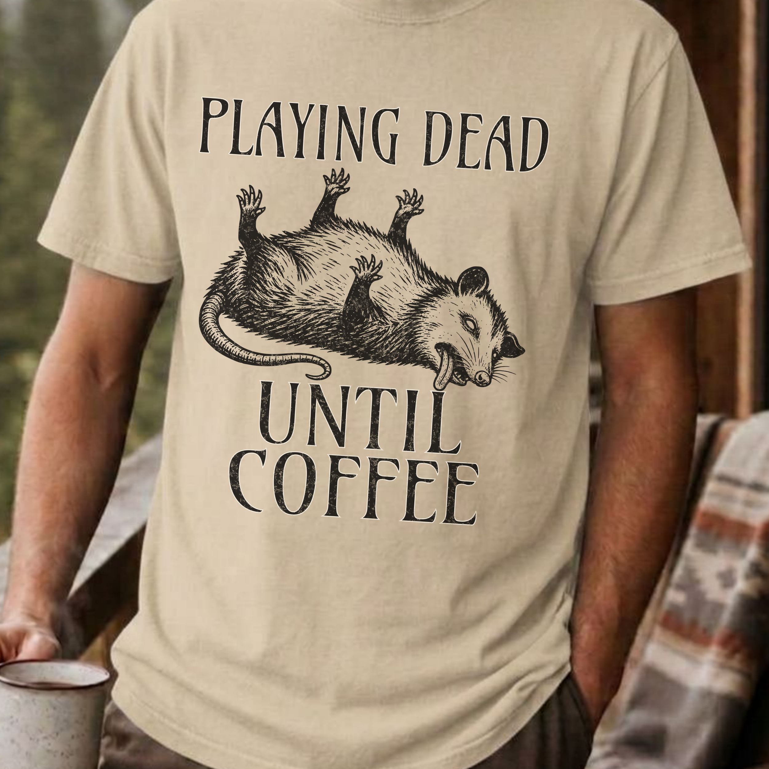 Funny Possum Coffee Shirt, Playing Dead Until Coffee Tee, Dead Inside Coffee Gift, Sarcastic Opossum Shirt, Coffee Lover Gift