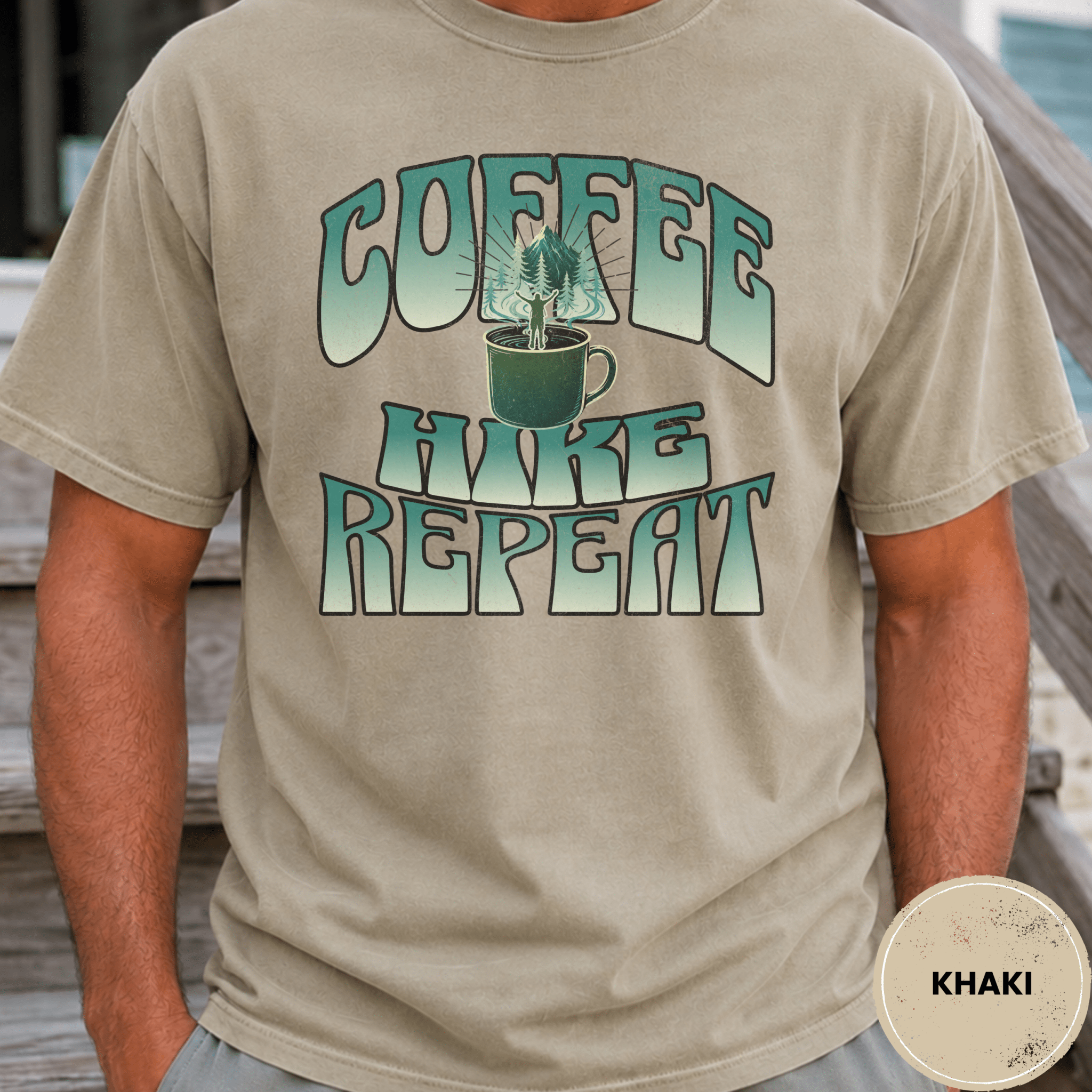 Comfort Colors® Coffee, Hike, Repeat Tee - Deadpan Outdoors Co.