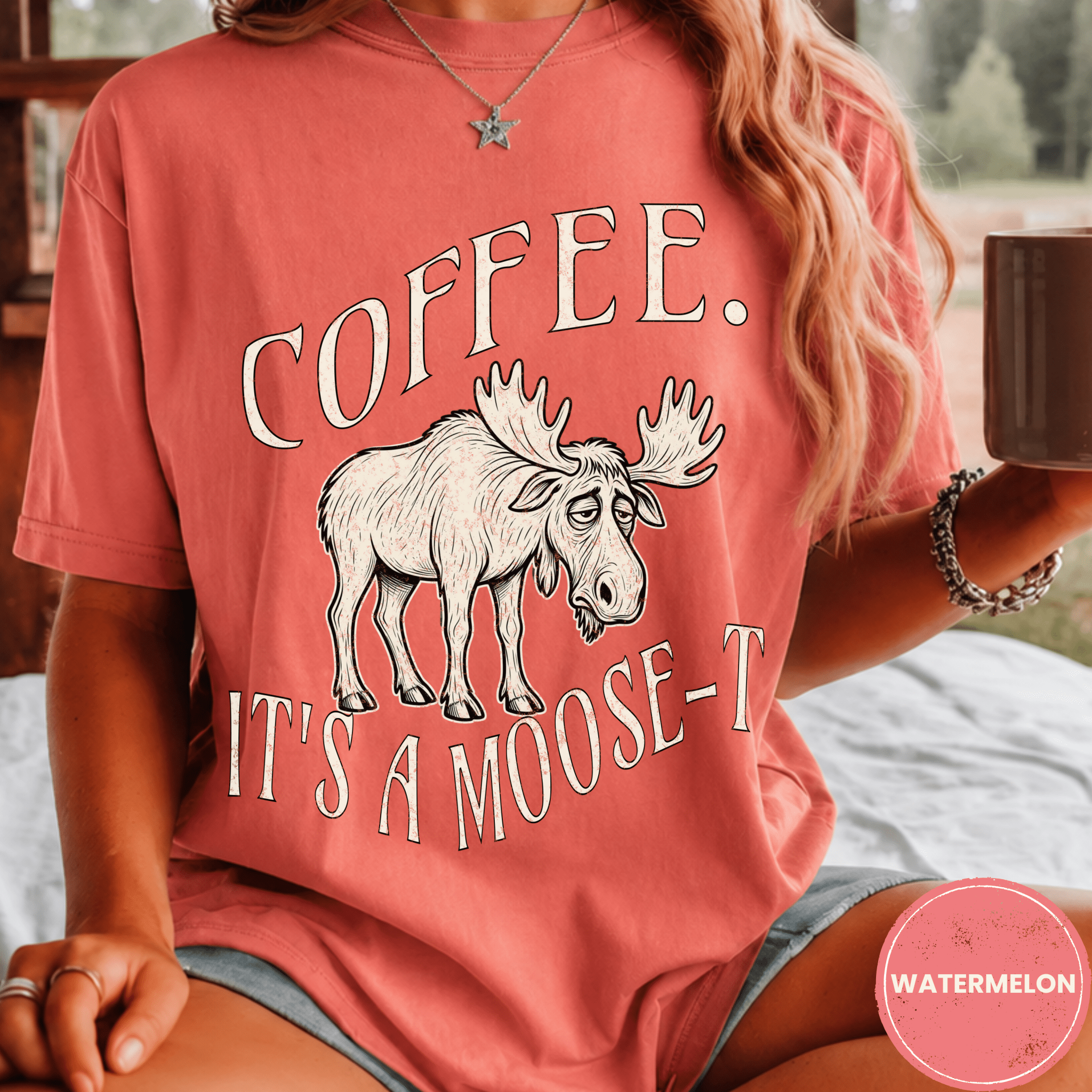 Funny Moose Coffee Shirt, Coffee Its A Moose-T Tee, Moose Lover Gift, Sarcastic Coffee Lover Gift, Camping Outdoors Coffee Shirt - Deadpan Outdoors Co.