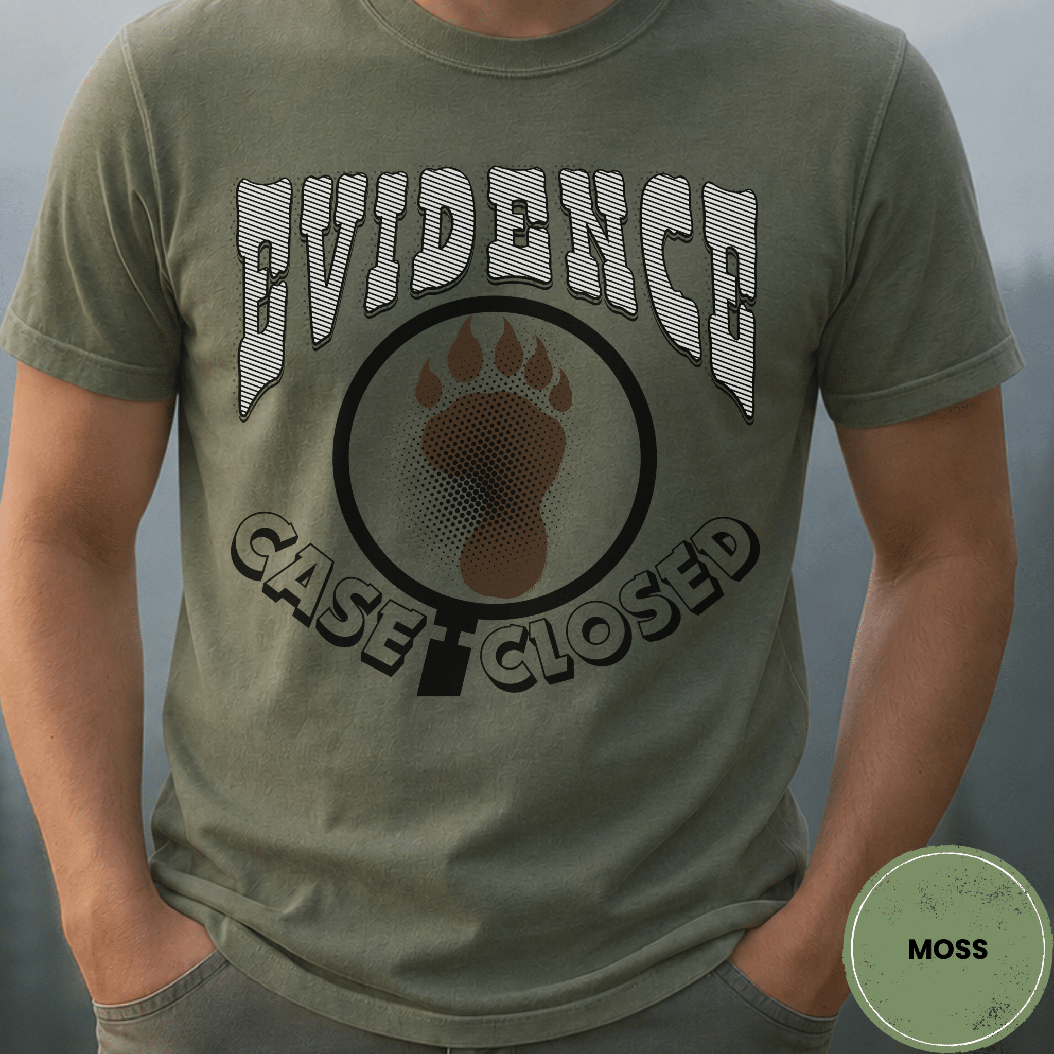 Comfort Colors® Evidence Case Closed Bigfoot Tee - Deadpan Outdoors Co.