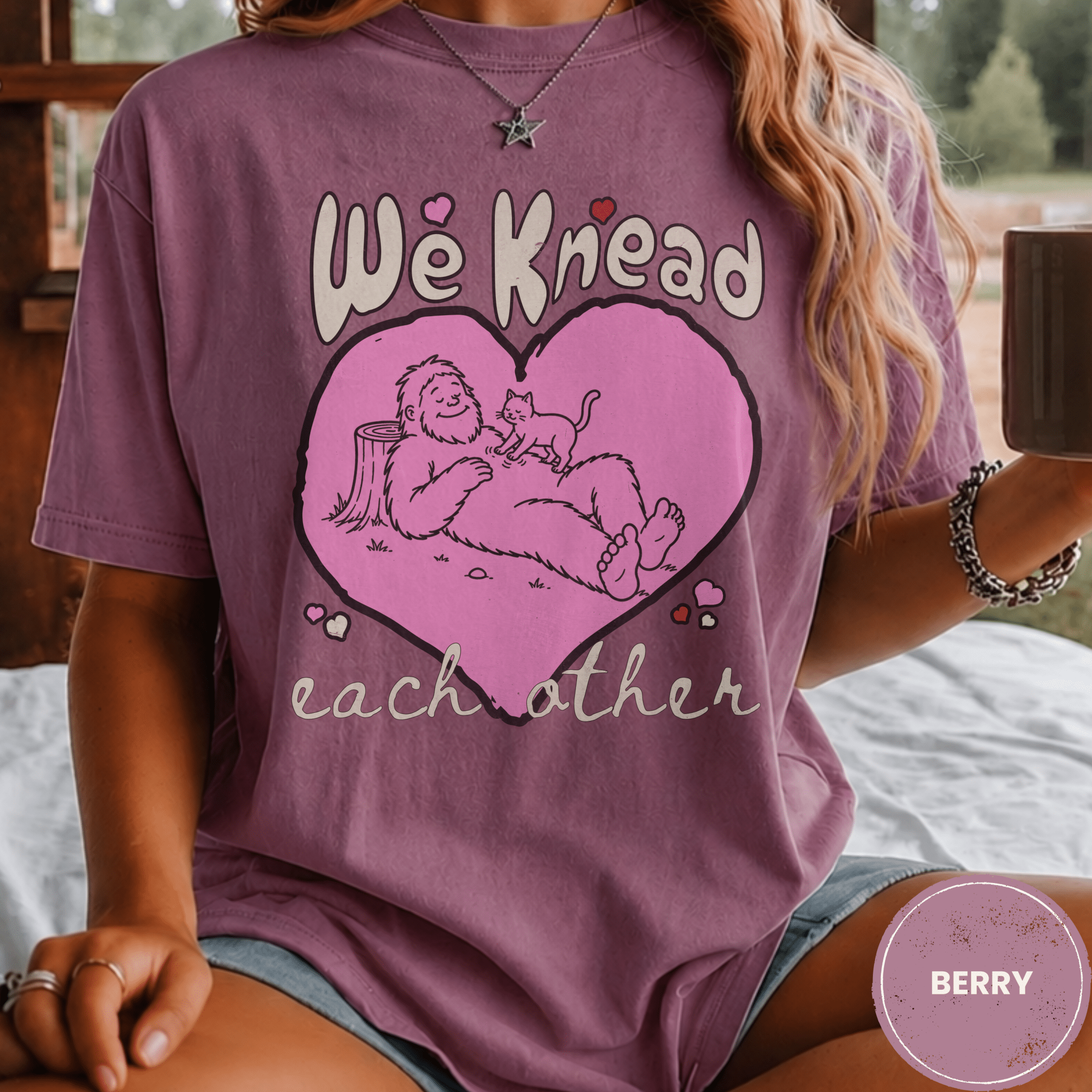 Comfort Colors® We Knead Each Other Shirt, Funny Bigfoot Cat Tee, Sasquatch Cat Lover Gift, Cute Cryptid Cat T-shirt - Deadpan Outdoors Co.