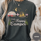 Comfor Colors® Campfire Plus Songs Equals One Happy Camper Tee - Deadpan Outdoors Co.