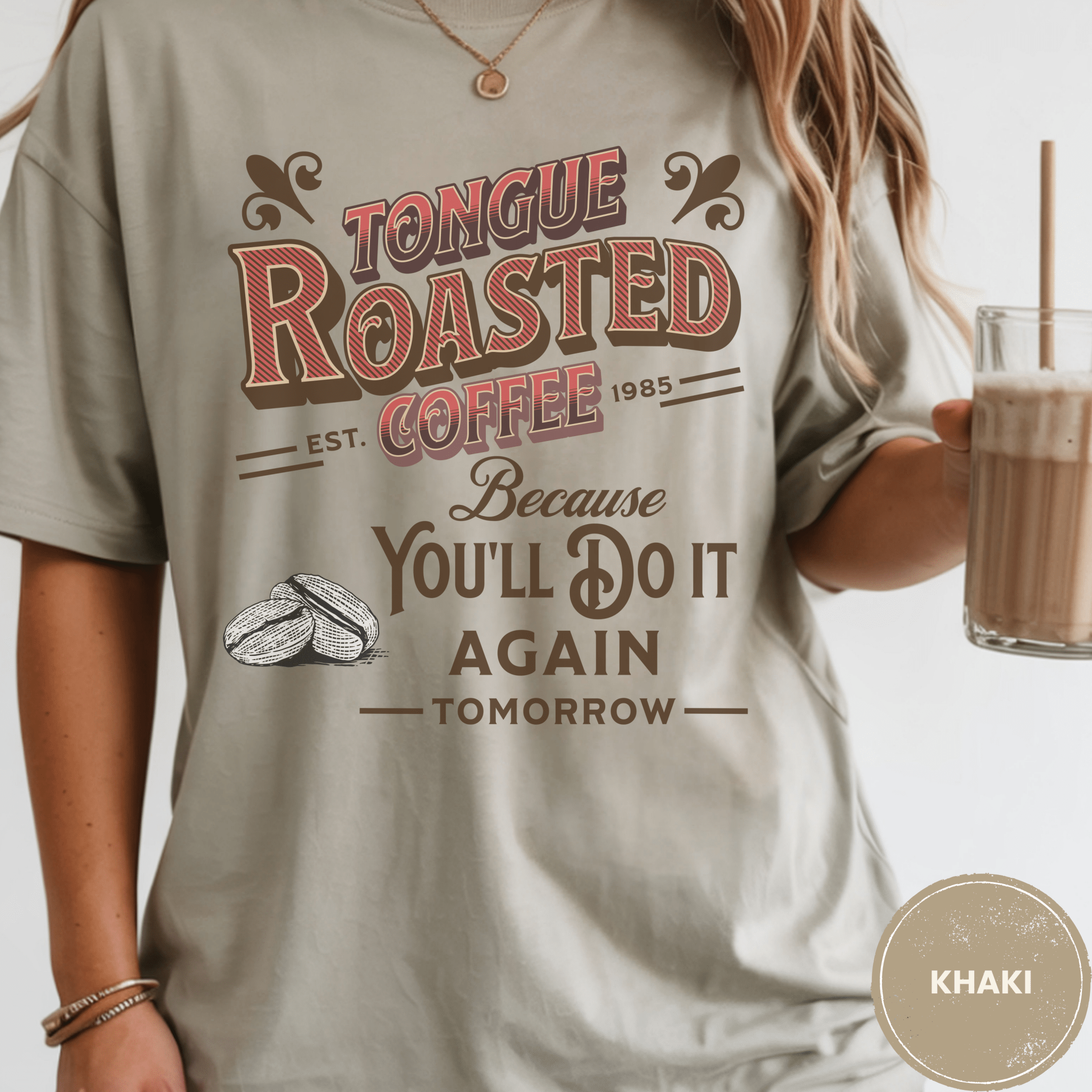 Tongue Roasted Coffee Shirt, Funny Vintage Coffee Tee, Retro Coffee Roaster Logo Shirt, Coffee Lover Gift, Sarcastic Coffee Tee - Deadpan Outdoors Co.