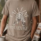 Funny Wolf Coffee Shirt, Caffeine or Carnage Tee, Sarcastic Coffee Lover Gift for Him, Wolf Lover Shirt, Not a Morning Person Gift - Deadpan Outdoors Co.