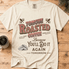Tongue Roasted Coffee Shirt, Funny Vintage Coffee Tee, Retro Coffee Roaster Logo Shirt, Coffee Lover Gift, Sarcastic Coffee Tee - Deadpan Outdoors Co.