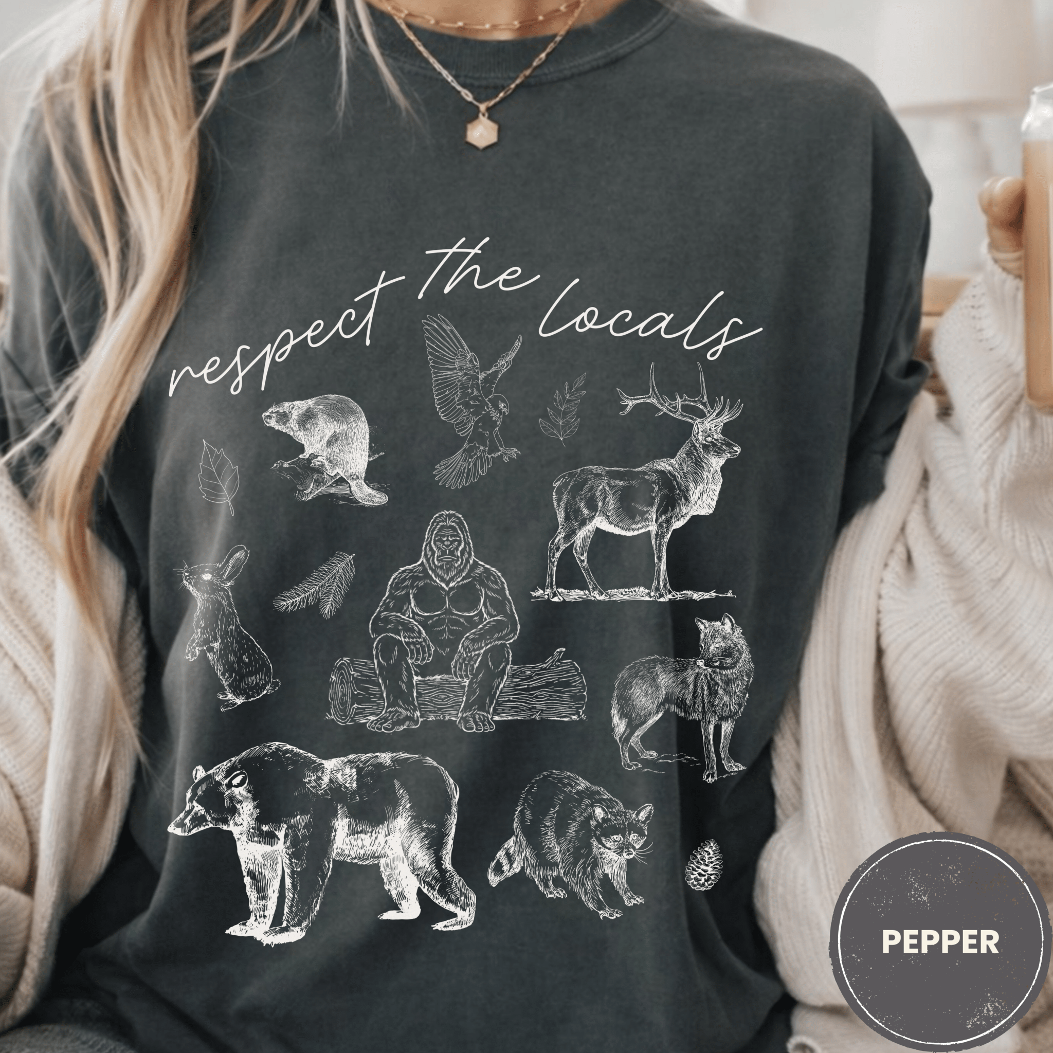 Comfort Colors® Tee - Respect The Locals - Bigfoot Version - Deadpan Outdoors Co.