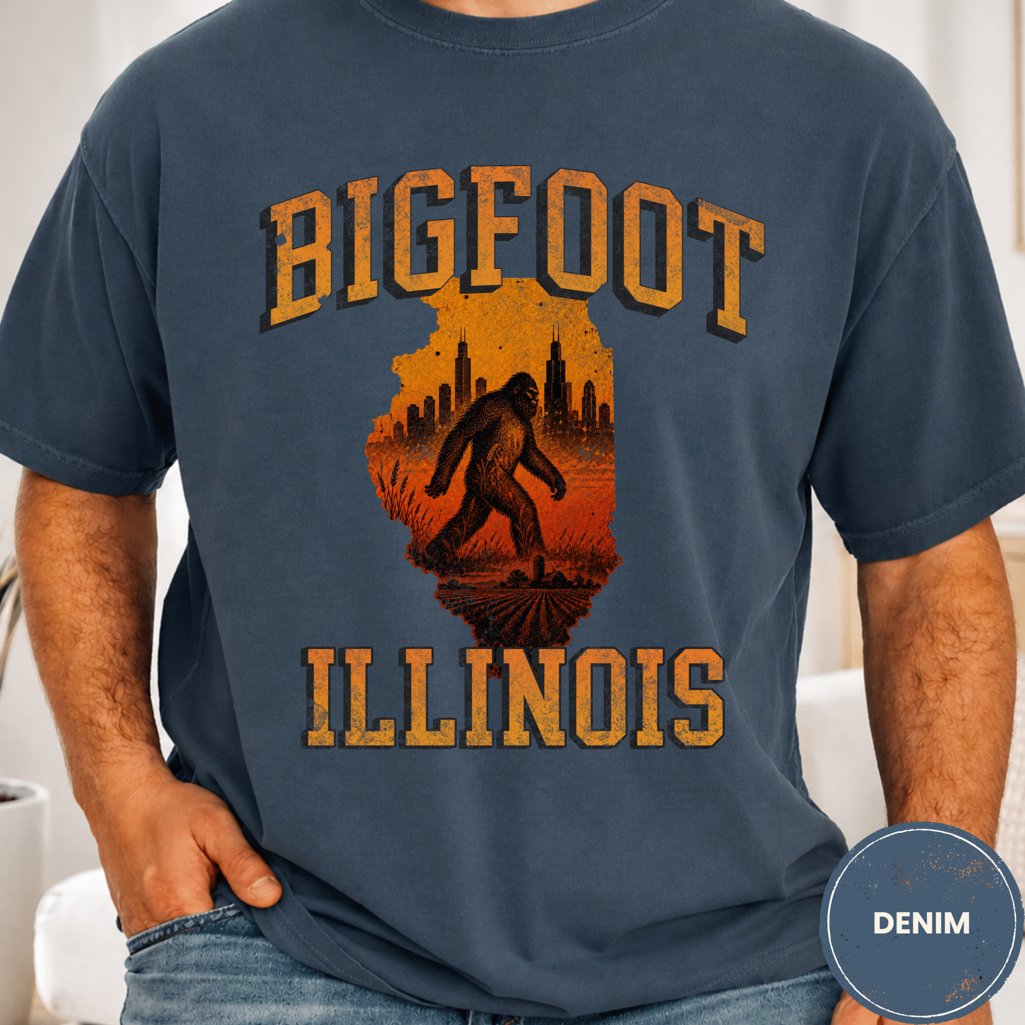 Comfort Colors® Bigfoot Illinois State Tee - Deadpan Outdoors Co.