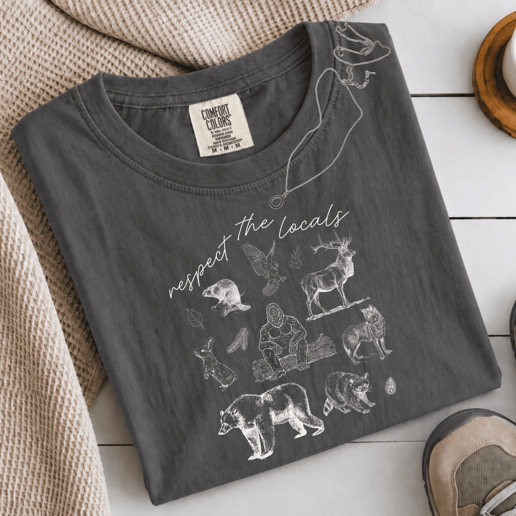 Comfort Colors® Tee - Respect The Locals - Bigfoot Version - Deadpan Outdoors Co.