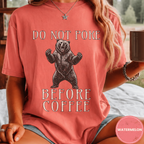 Funny Bear Coffee Shirt, Do Not Poke Before Coffee Tee, Grumpy Morning Gift for Him, Sarcastic Coffee Lover Gift, Camping Shirt
