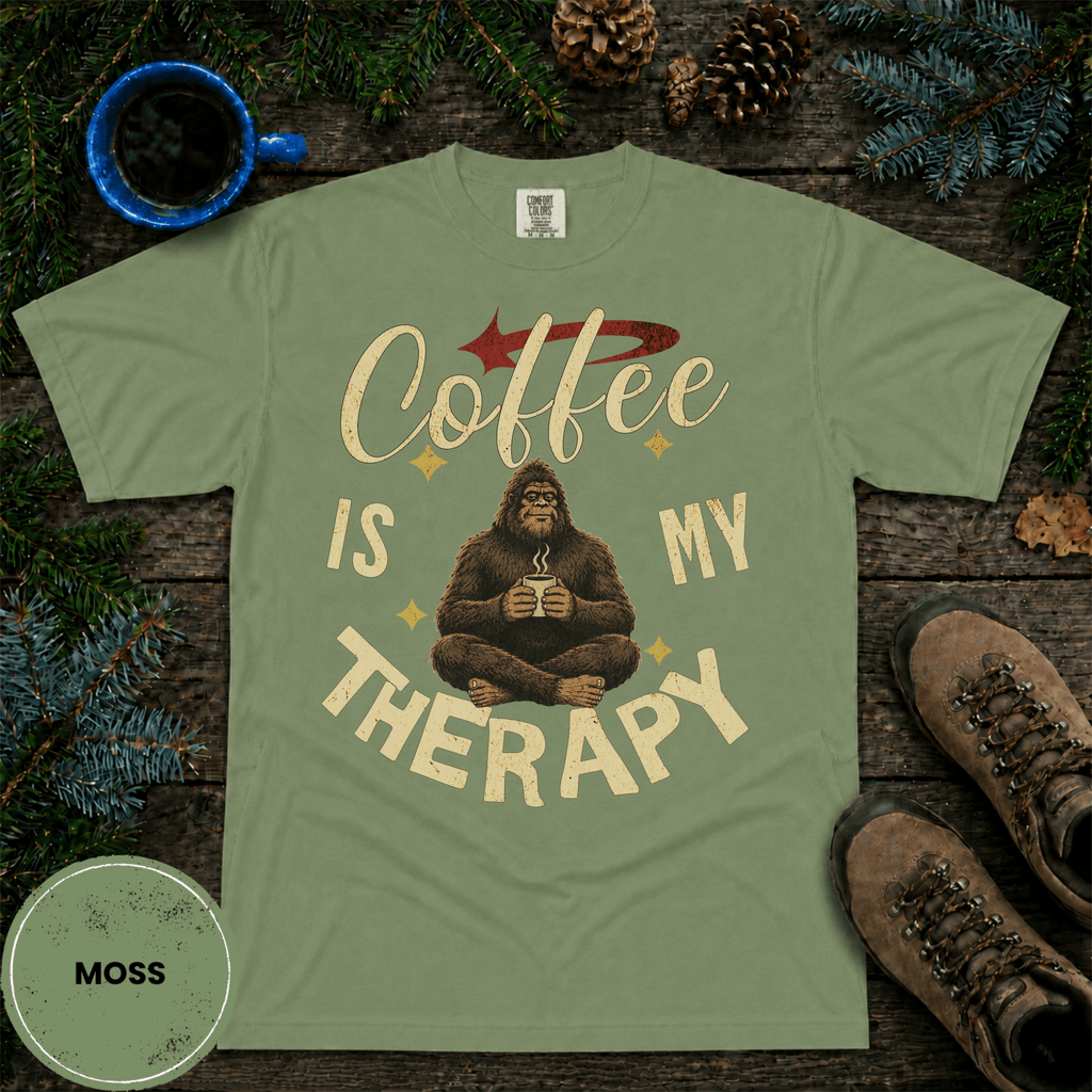 Comfort Colors® Coffee is My Therapy Tee - Deadpan Outdoors Co.