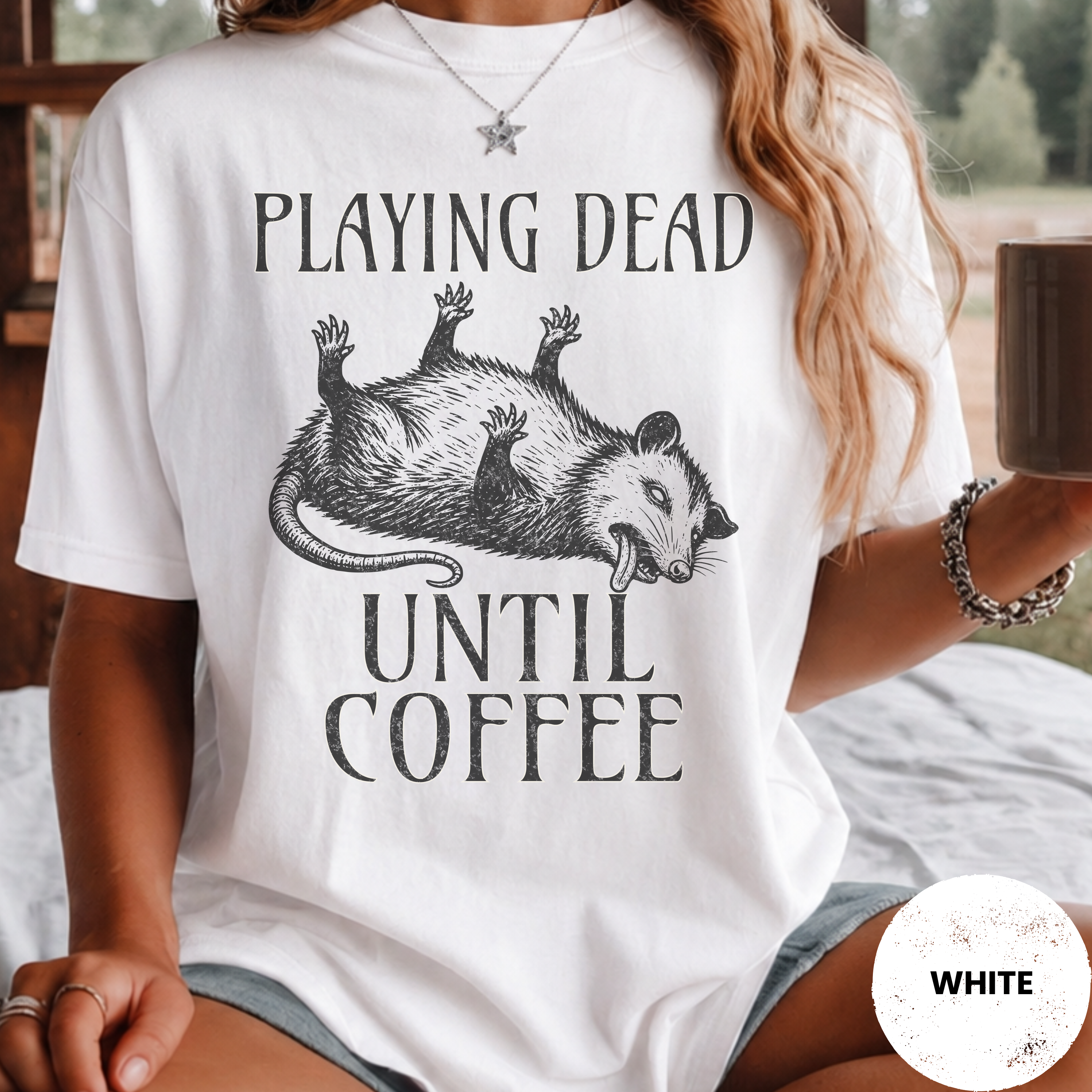 Funny Possum Coffee Shirt, Playing Dead Until Coffee Tee, Dead Inside Coffee Gift, Sarcastic Opossum Shirt, Coffee Lover Gift