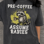 Pre-Coffee Assume Rabies Shirt, Funny Raccoon Coffee Tee, Feral Coffee Addict Gift, Sarcastic Morning Humor Shirt, Trash Panda Tee
