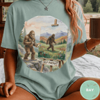 Bigfoot Self Portrait Shirt, Funny Sasquatch Watercolor Tee, Cryptid Lover Gift, Blurry Bigfoot Humor Shirt, PNW Sasquatch Tee - Deadpan Outdoors Co.