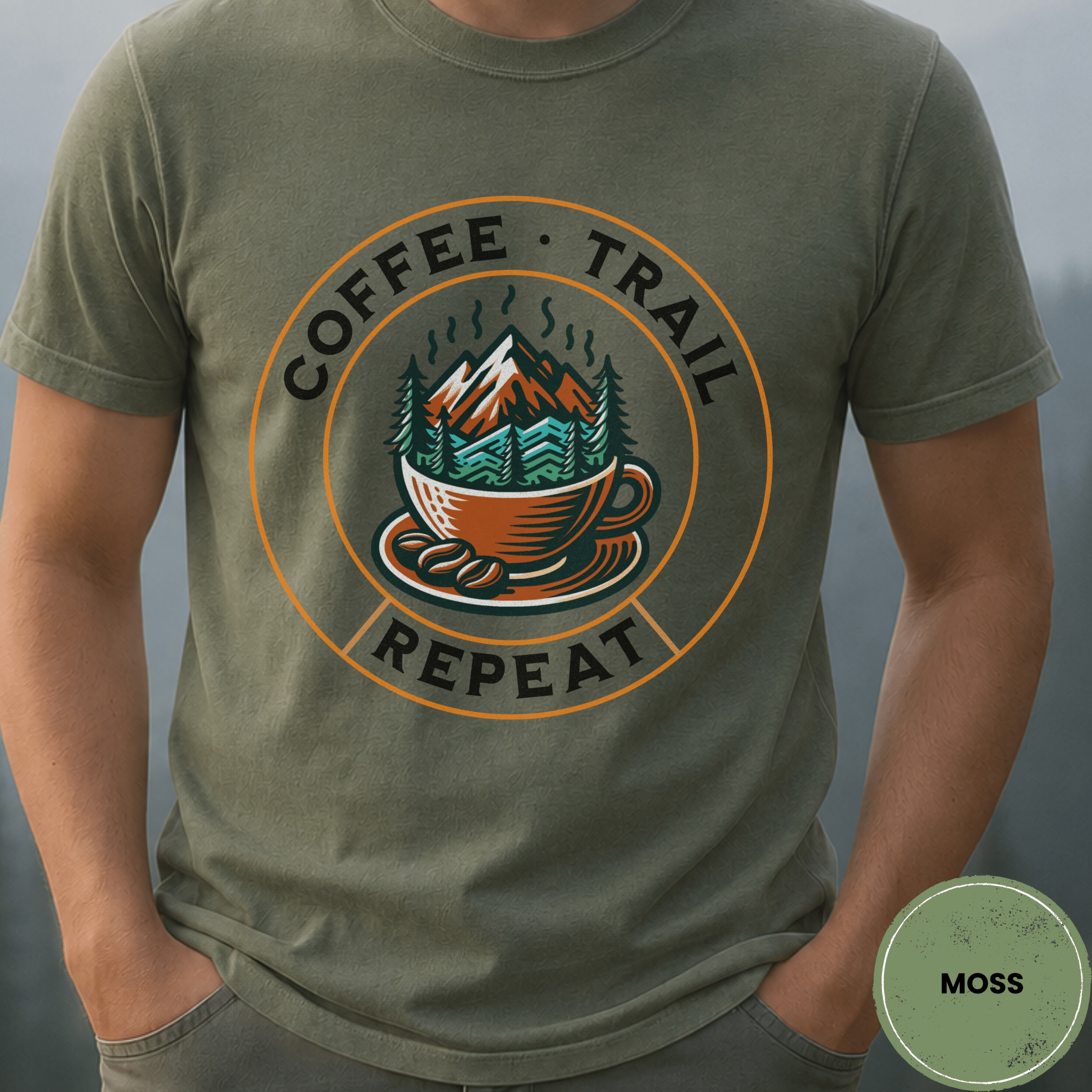 Comfort Colors® Coffee Trail Repeat Tee - Deadpan Outdoors Co.