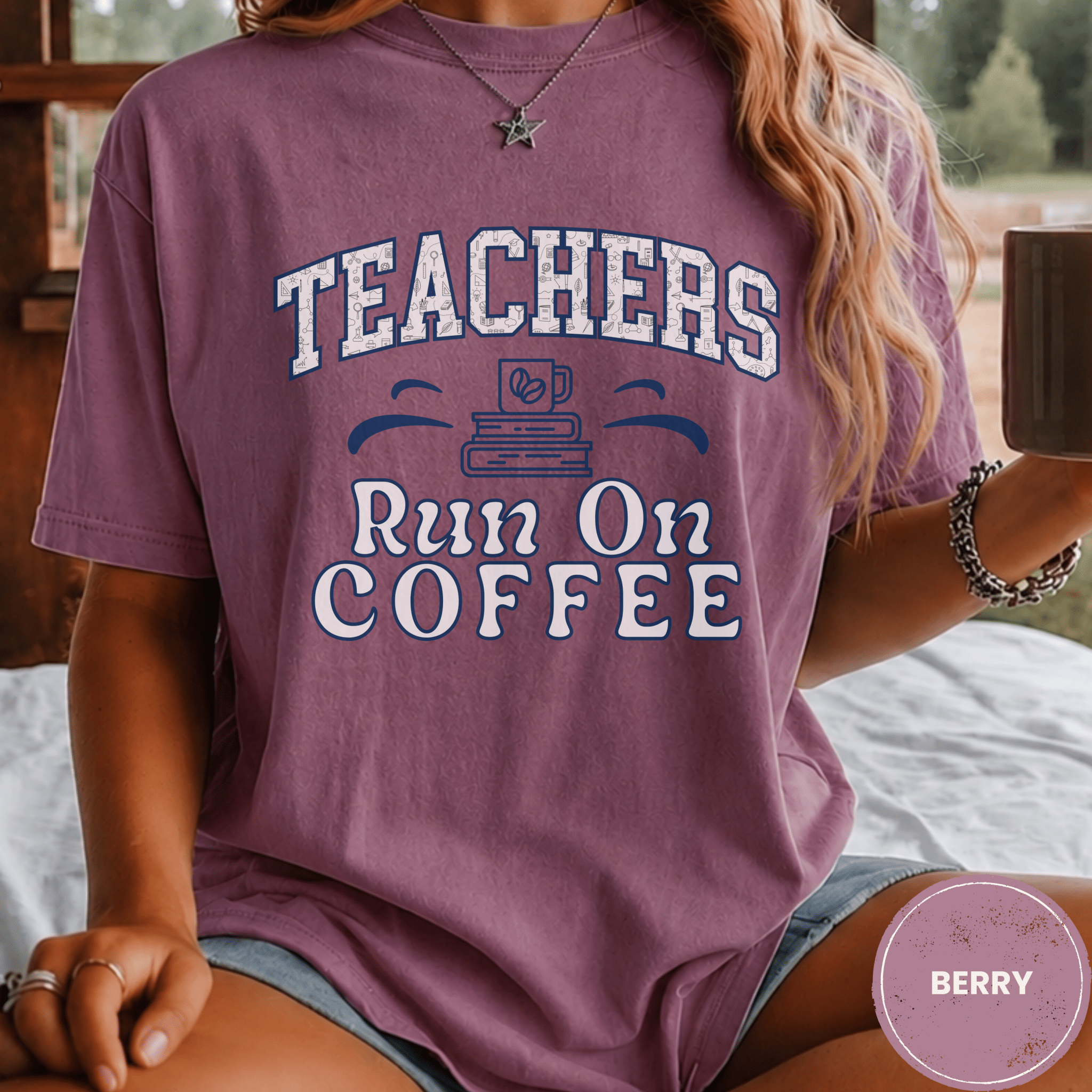 Comfort Colors® Teachers Run on Coffee Tee - Deadpan Outdoors Co.