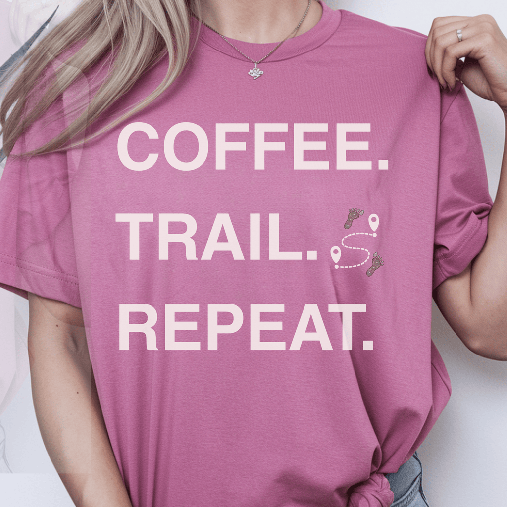 Coffee. Trail. Repeat. Tee - Deadpan Outdoors Co.