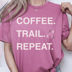 Coffee. Trail. Repeat. Tee - Deadpan Outdoors Co.