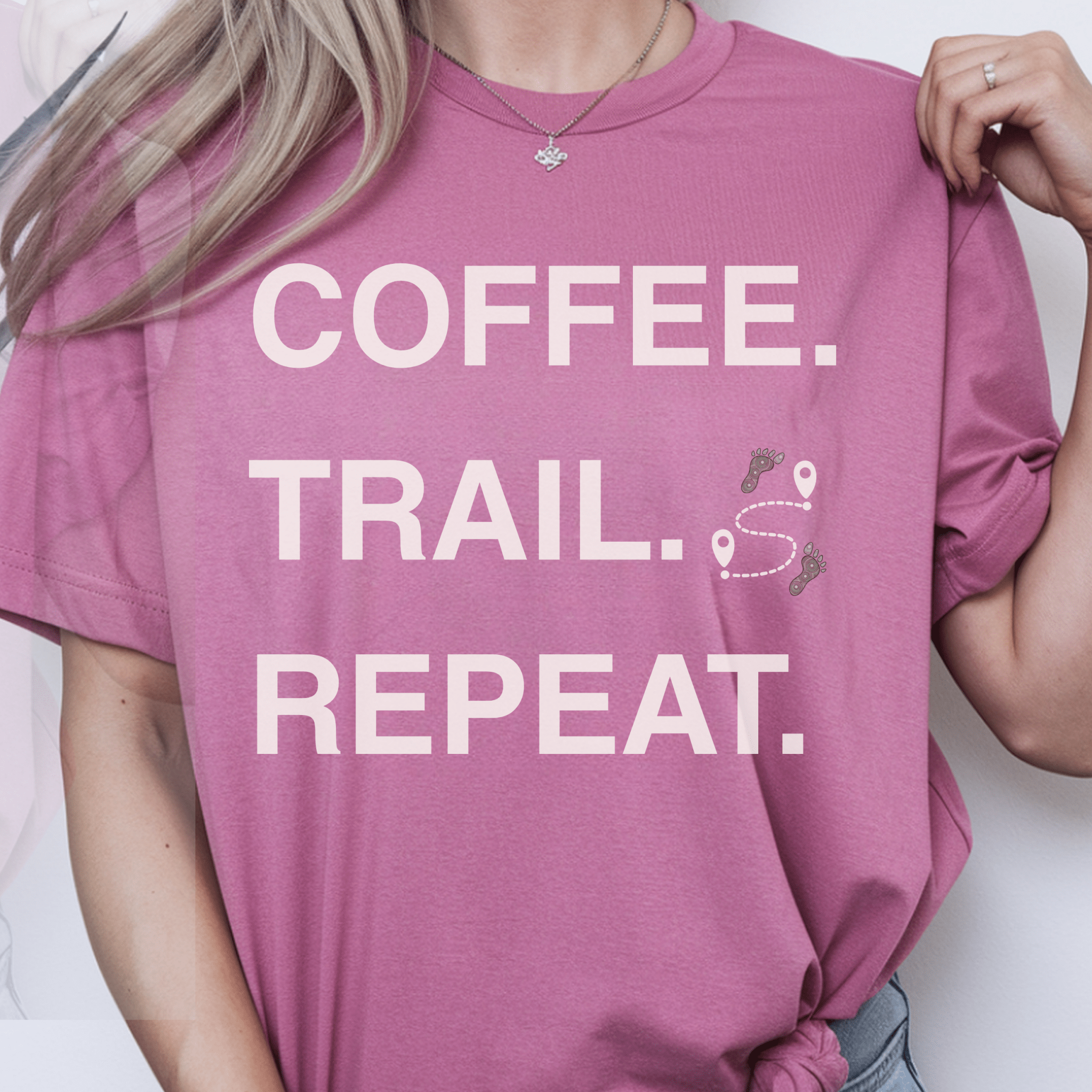 Coffee. Trail. Repeat. Tee - Deadpan Outdoors Co.