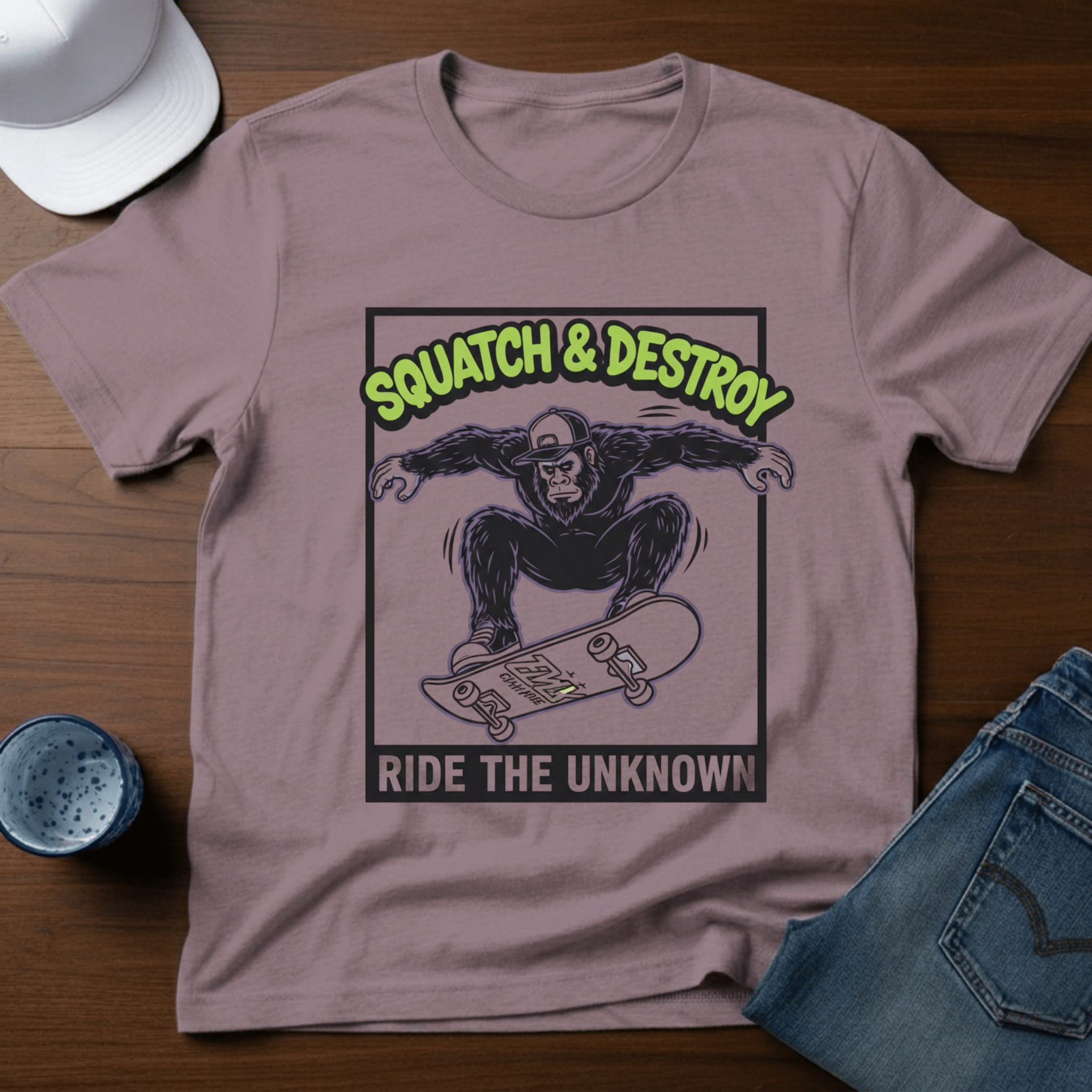 Squatch & Destroy Ride The Unknown T-Shirt - Deadpan Outdoors Co.