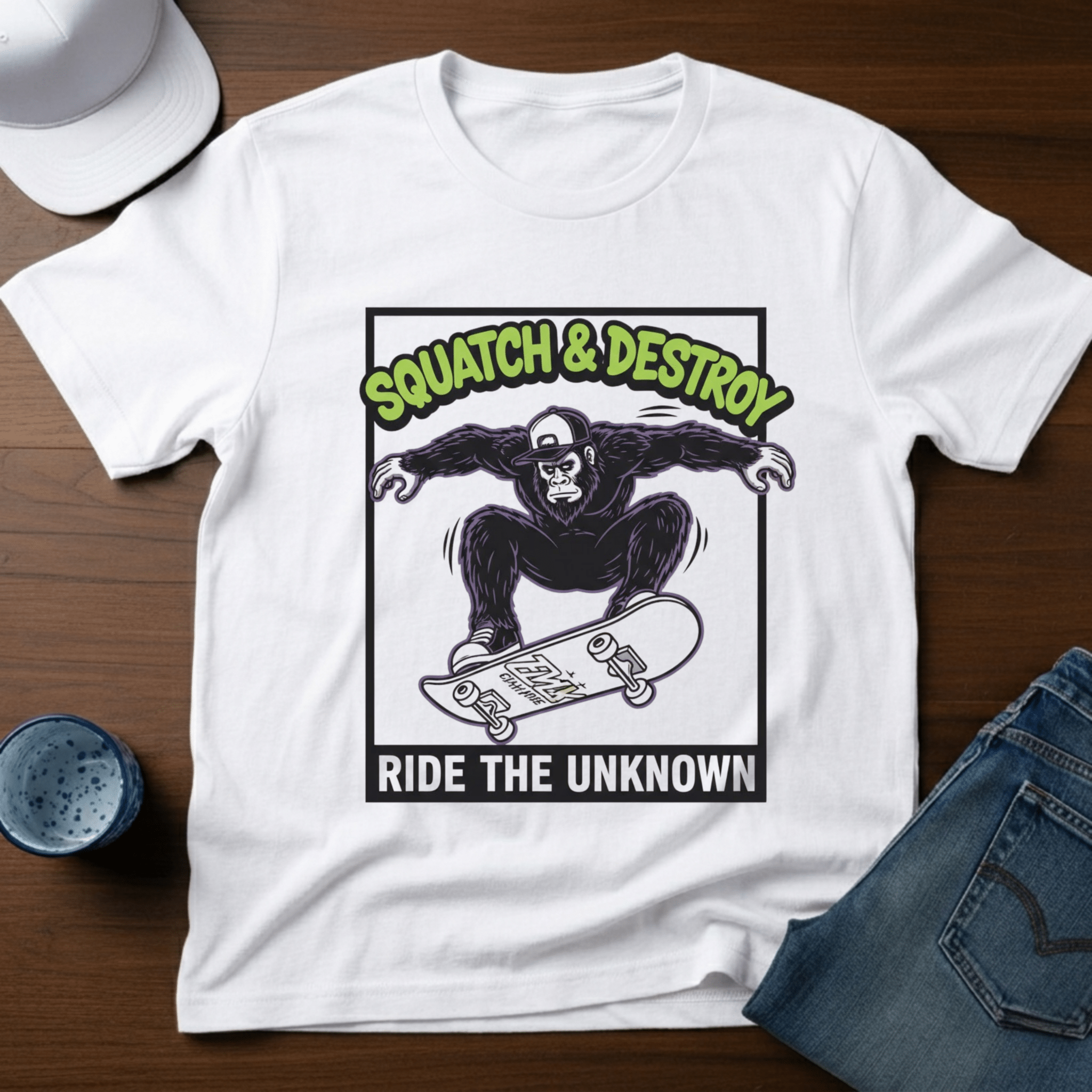 Squatch & Destroy Ride The Unknown T-Shirt - Deadpan Outdoors Co.