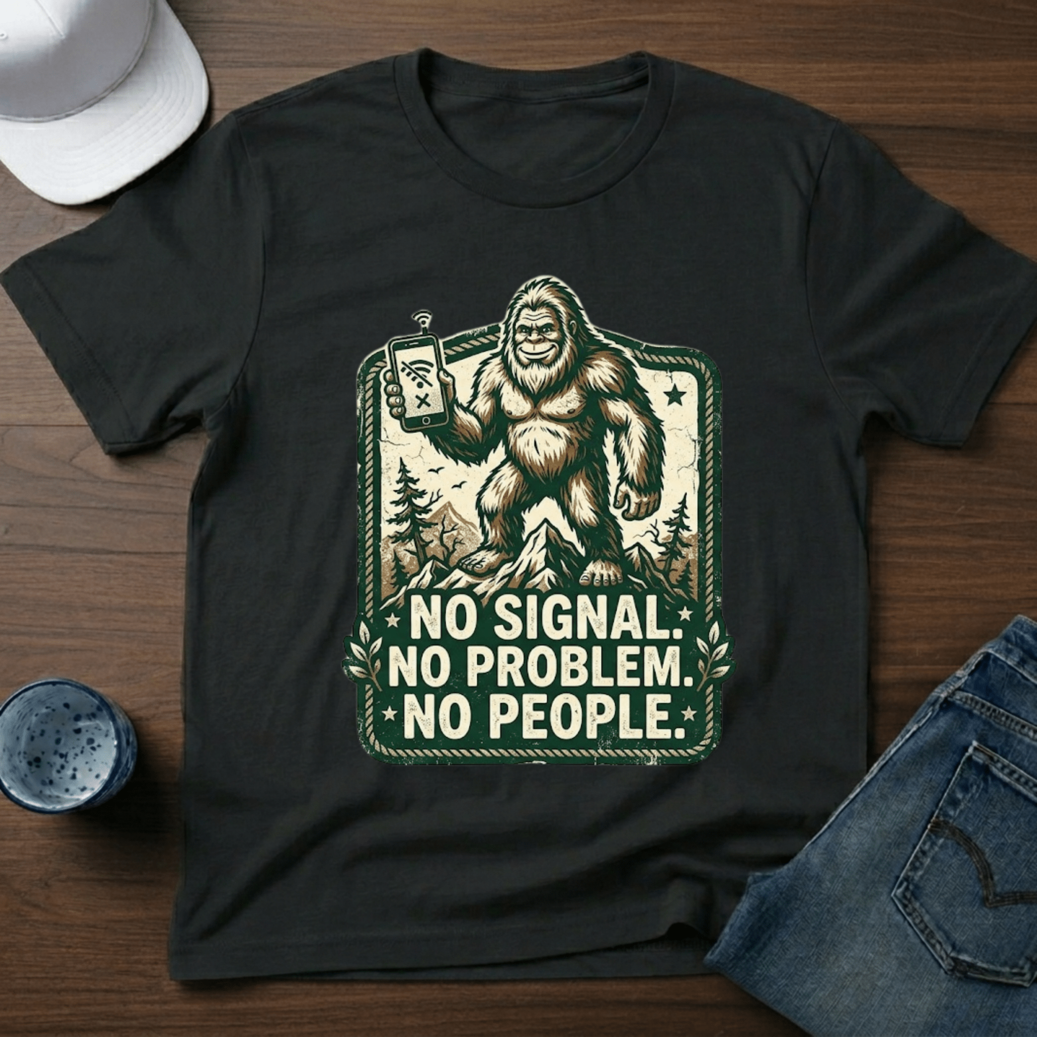No Signal. No Problem. No People. T-Shirt - Deadpan Outdoors Co.