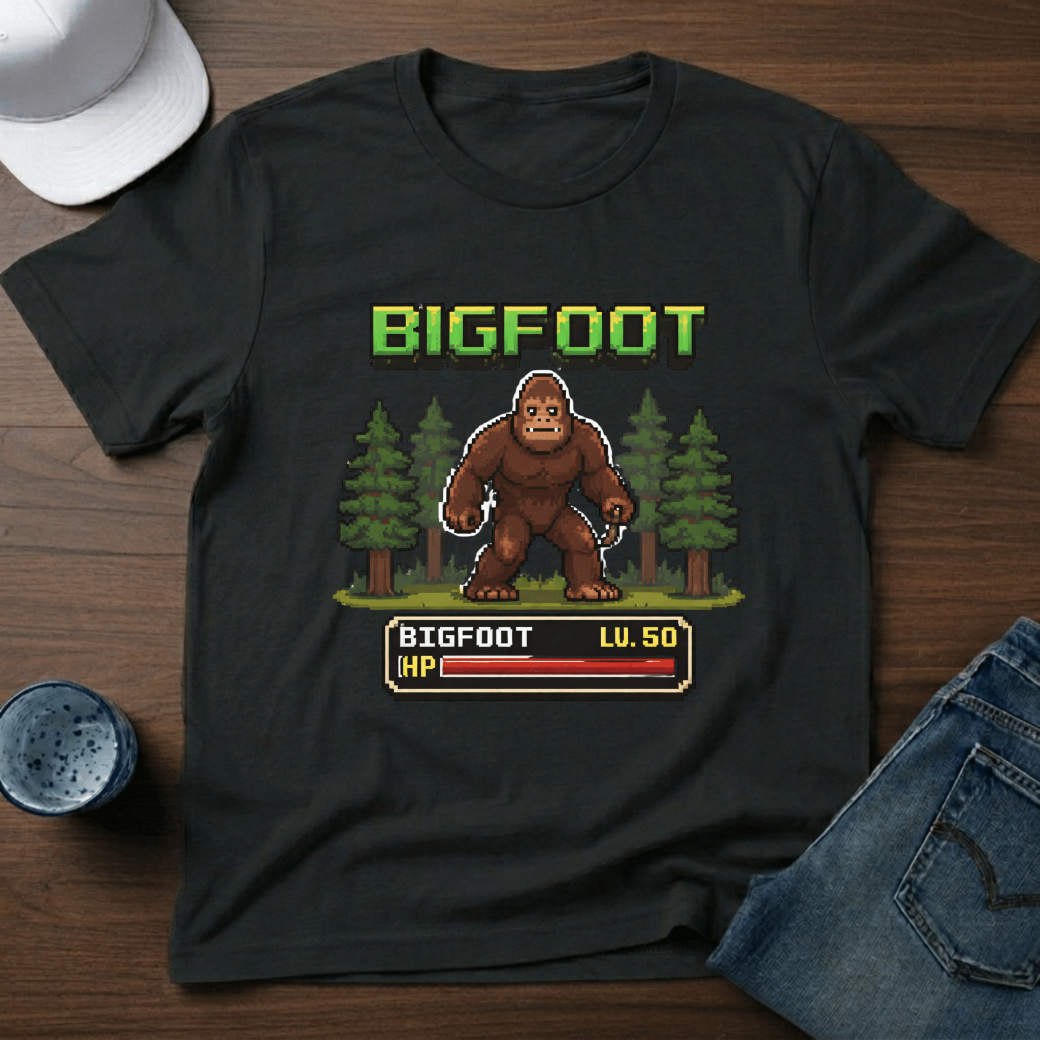 Bigfoot Retro Game T-Shirt - Deadpan Outdoors Co.