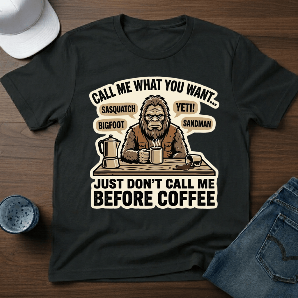 Call Me What You Want...Just Don't Call Me Before Coffee T-Shirt - Deadpan Outdoors Co.