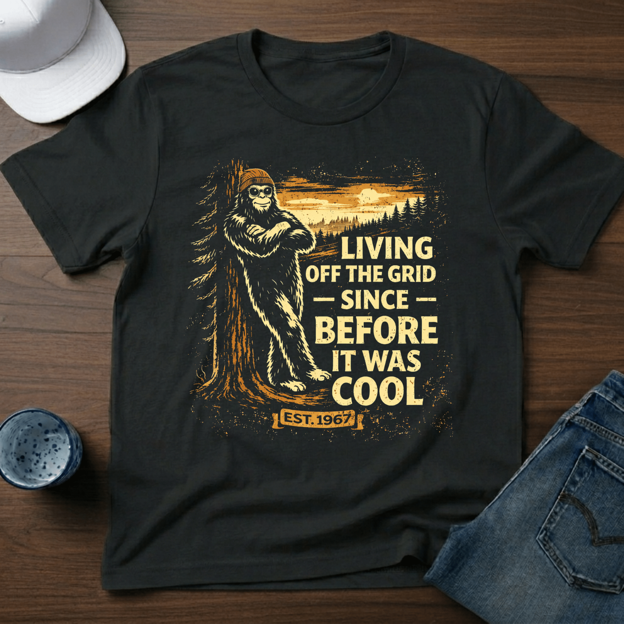 Living Off The Grid Since Before It Was Cool T-Shirt - Deadpan Outdoors Co.