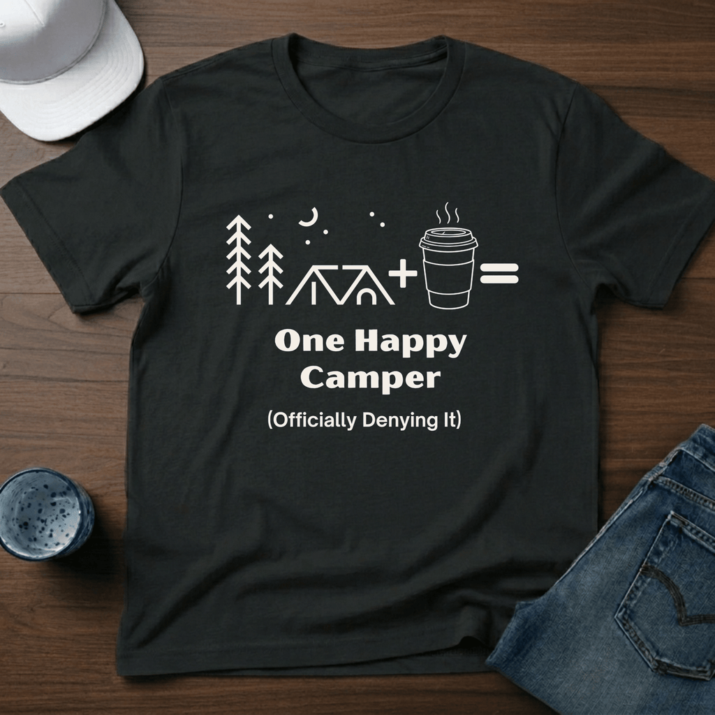 One Happy Camper - (Officially Denying It) T-Shirt - Deadpan Outdoors Co.