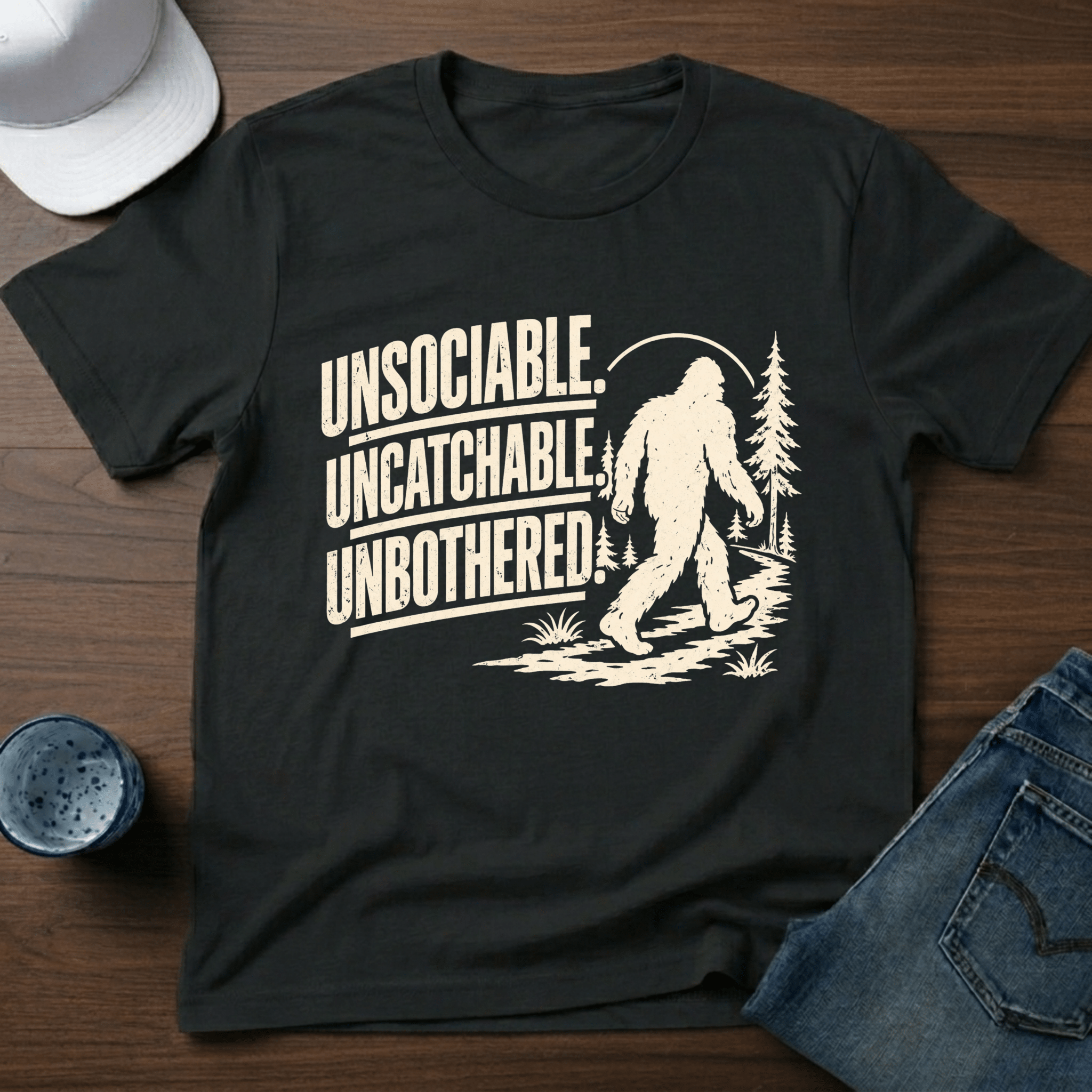 Unsociable. Uncatchable. Unbothered. T-Shirt - Deadpan Outdoors Co.