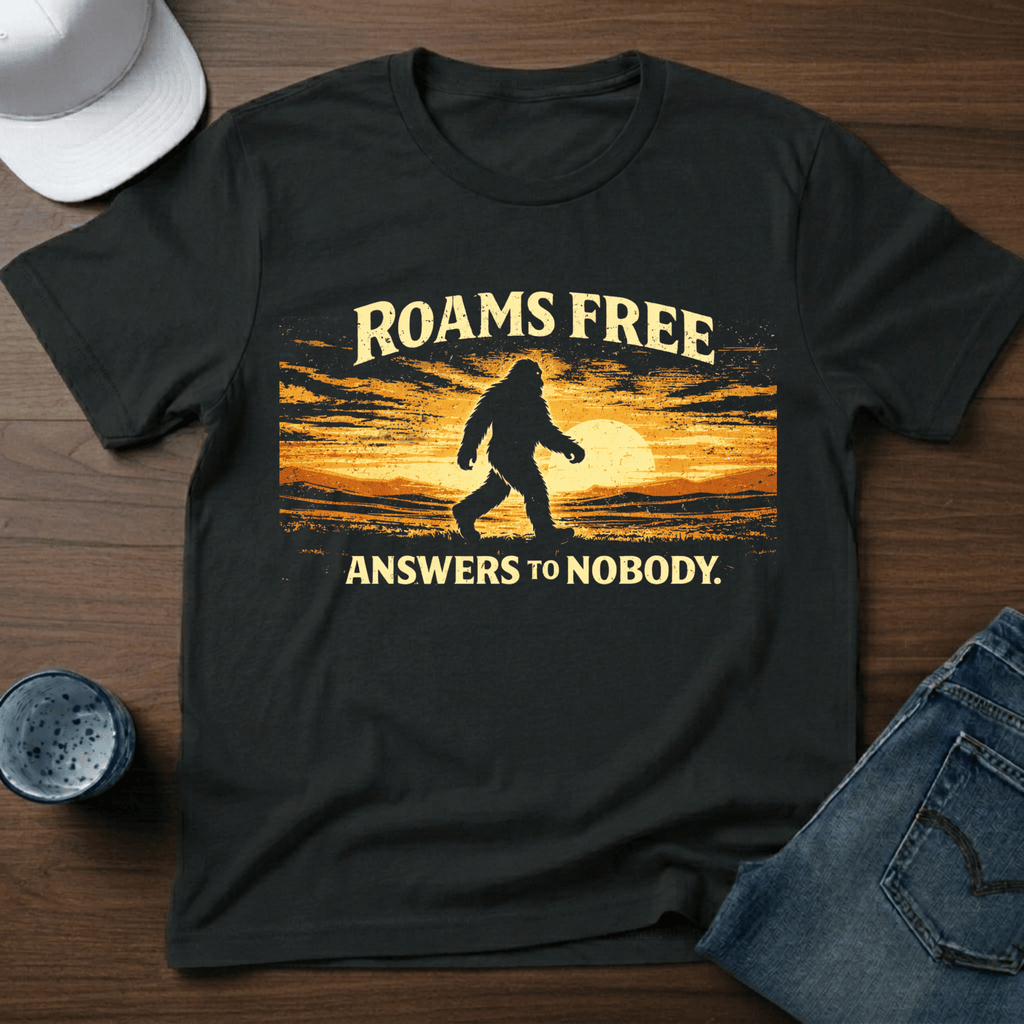 Roams Free - Answers To Nobody. T-Shirt - Deadpan Outdoors Co.