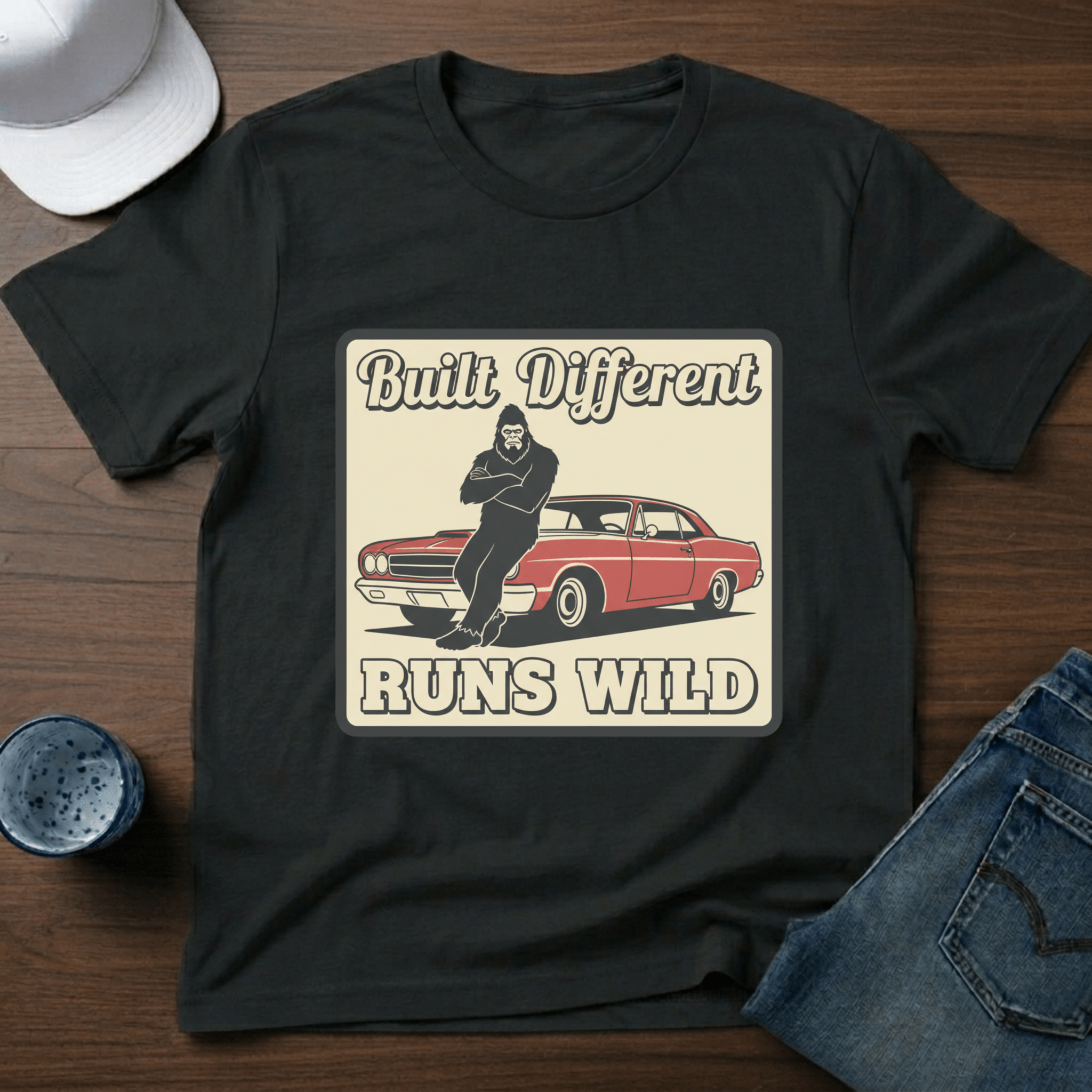 Built Different Runs Wild T-Shirt - Deadpan Outdoors Co.